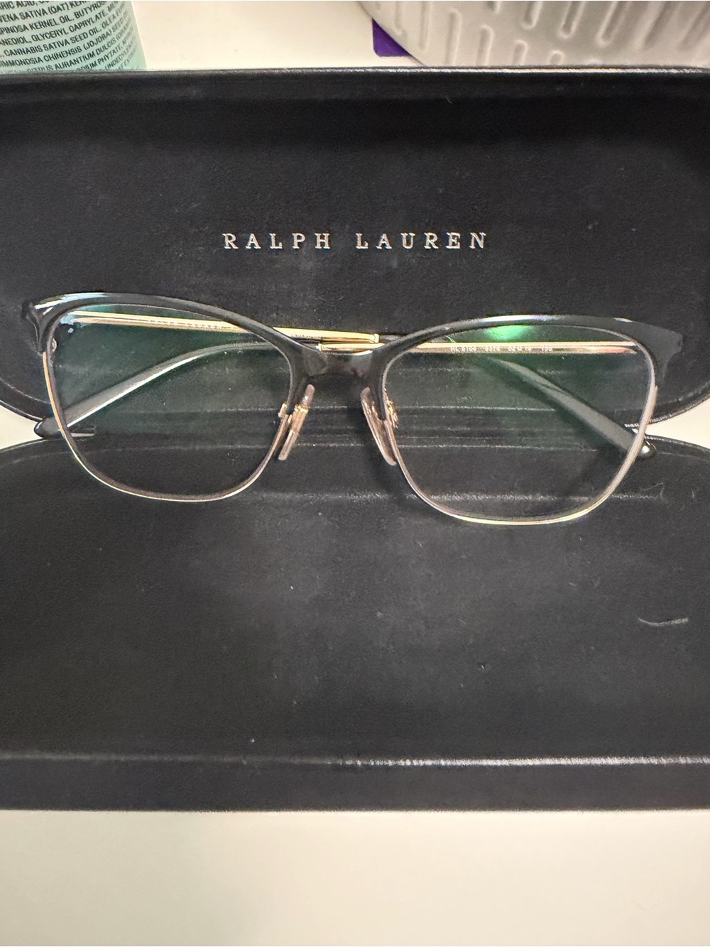 Ralph Lauren Black and Gold Women Eyeglass Frames